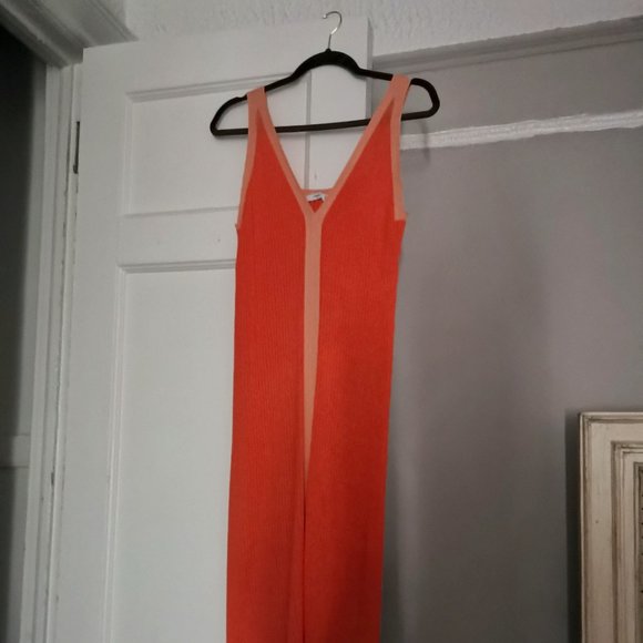 MANGO Two-Tone / Color Block Knit Dress With Straps - Picture 1 of 3
